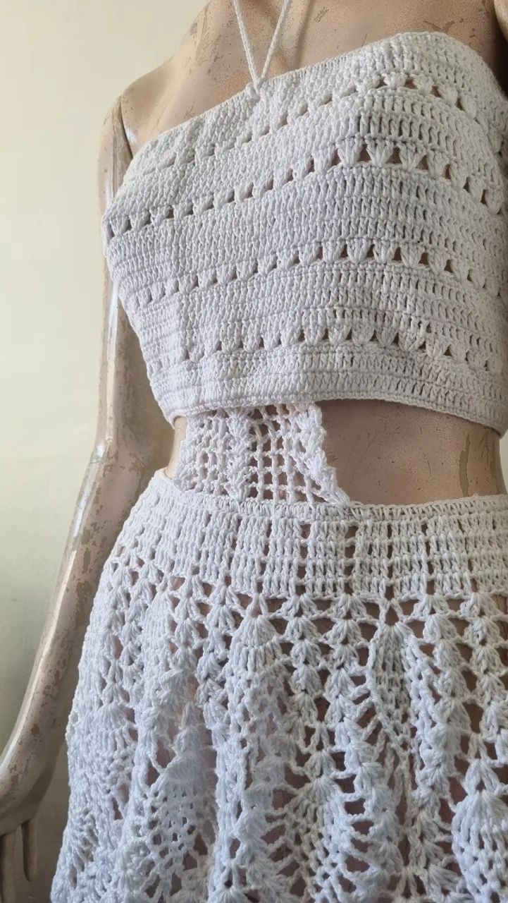 Vestido branco tamanho M ARTESANAL 
