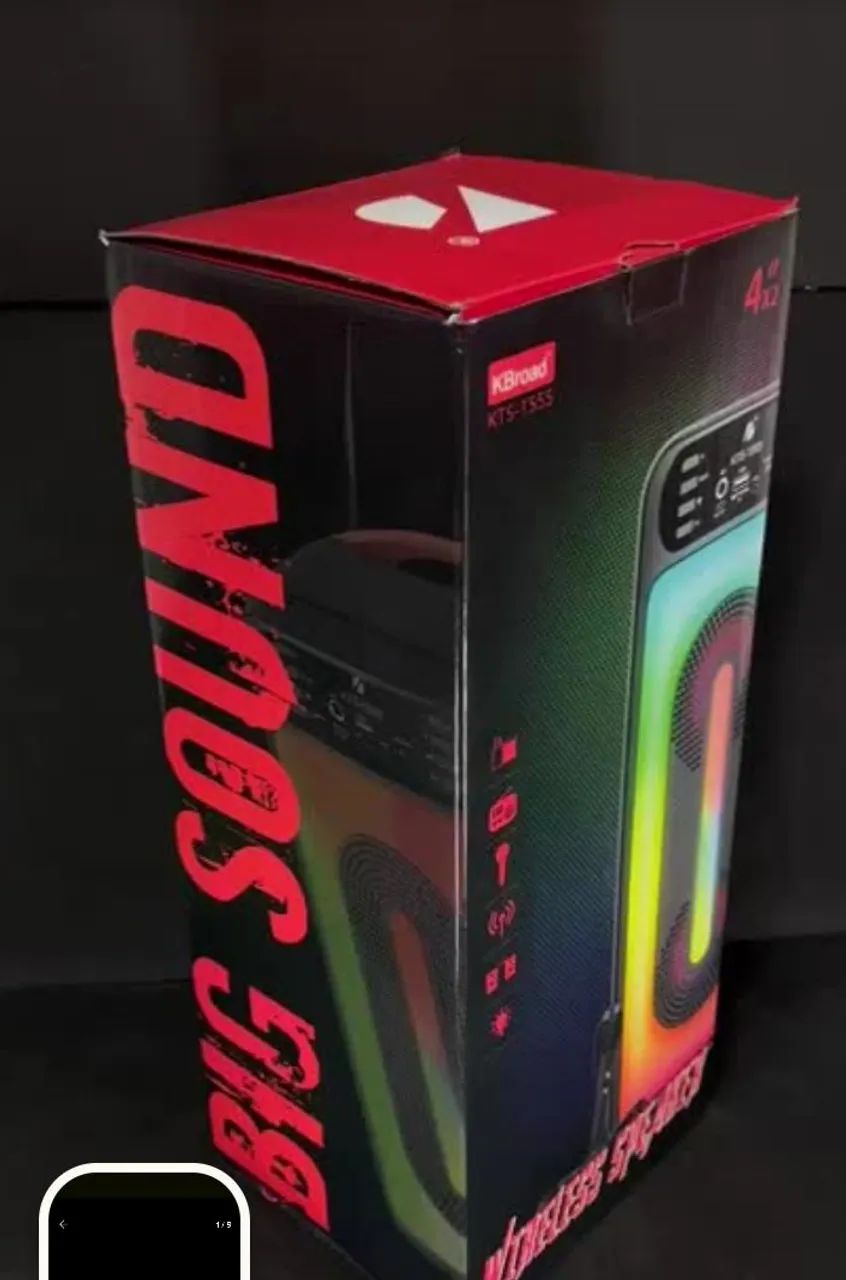 Caixa de Som Bluetooth com Luzes RGB - Foto 5