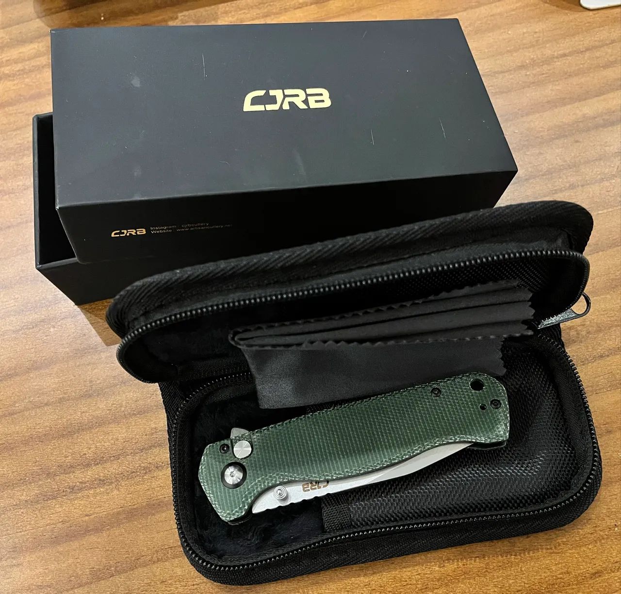 Canivete CJRB Chord button lock micarta - Foto 4