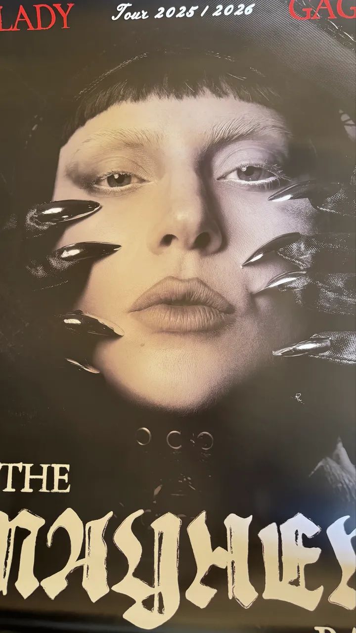 Lady Gaga Pôster Oficial THE MAYHEM BALL Tour + Card Autografado