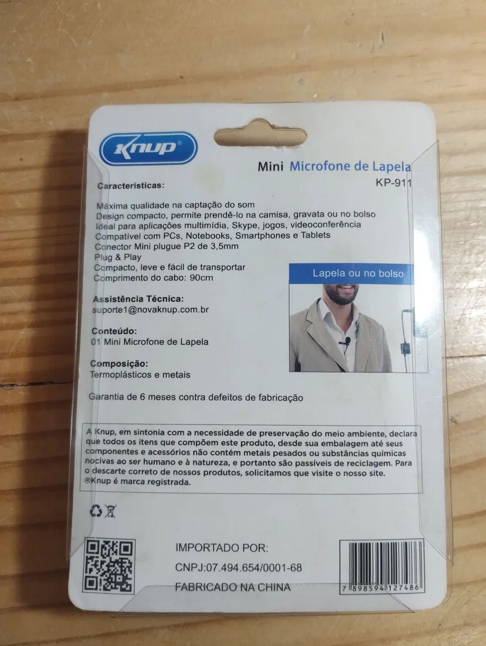 Mini microfone de lapela KP-911 - Foto 2