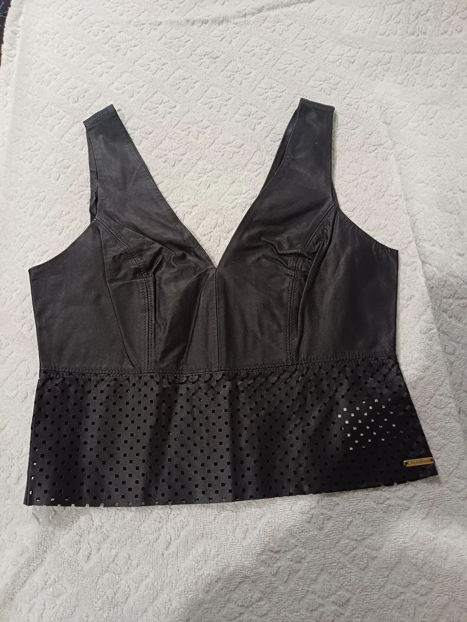 Blusa couro legítimo 