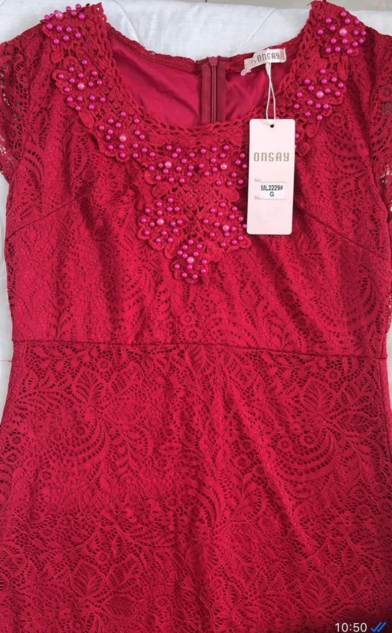 Lindo vestido renda bordado ,TAM. G - Foto 2