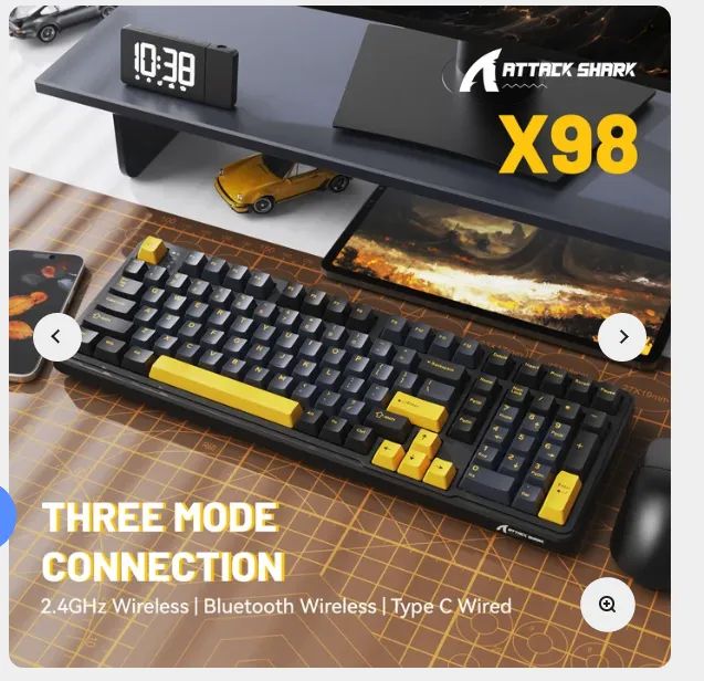 Teclado Mecânico Attack Shark  X98 Pro Retroiluminado com teclado numérico 