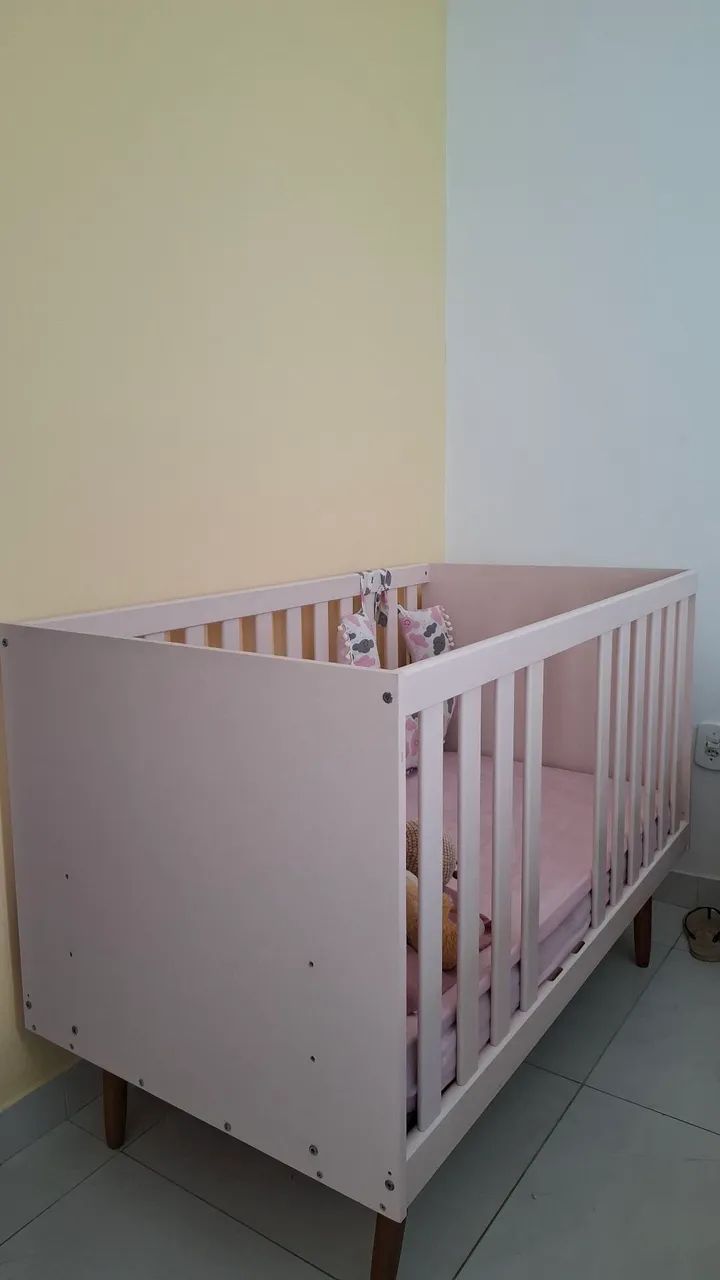 Berço Infantil Rosa Bebê 