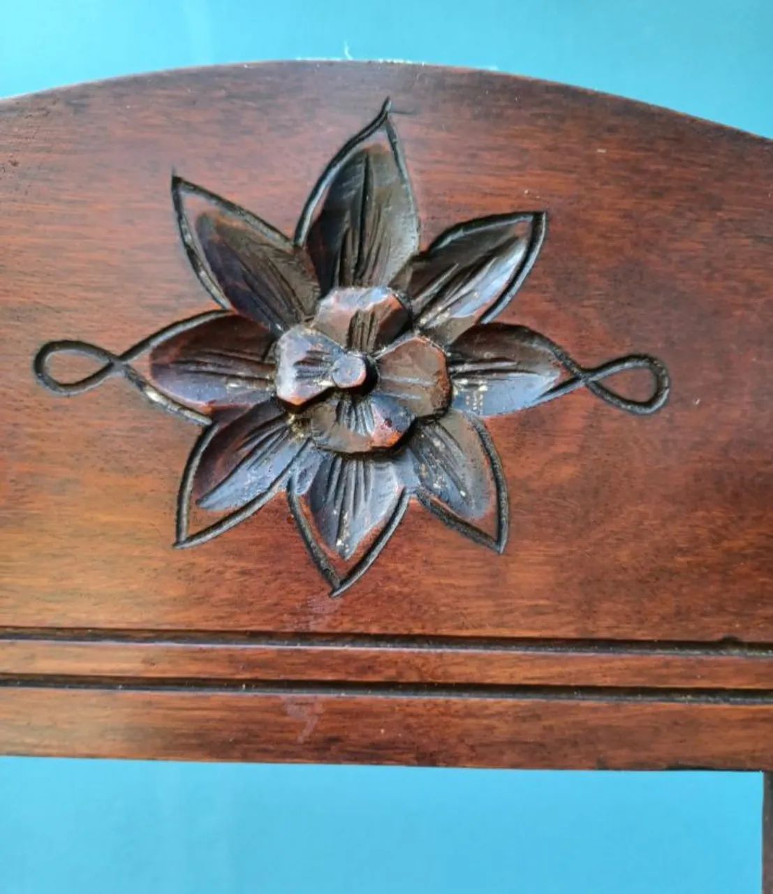 Impressionante chapeleiro de madeira nobre muito antigo - Foto 2