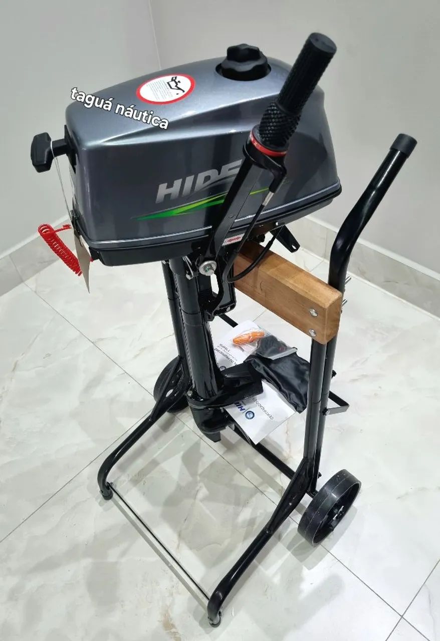 Motor Hidea 3hp 2T Pra Caiaques e Barcos 3 Anos Promoção Brinde Carrinho De Transporte - Foto 2