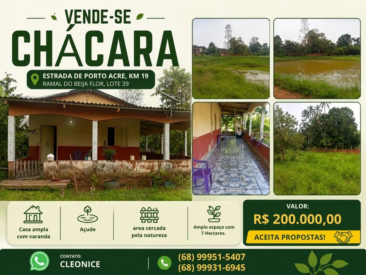 Vendo essa chácara 200.000,00