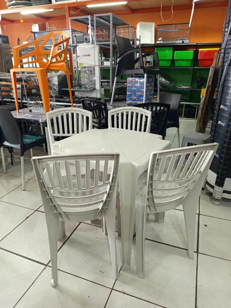 Jogo de mesa cadeira mexicana branco - Foto 2