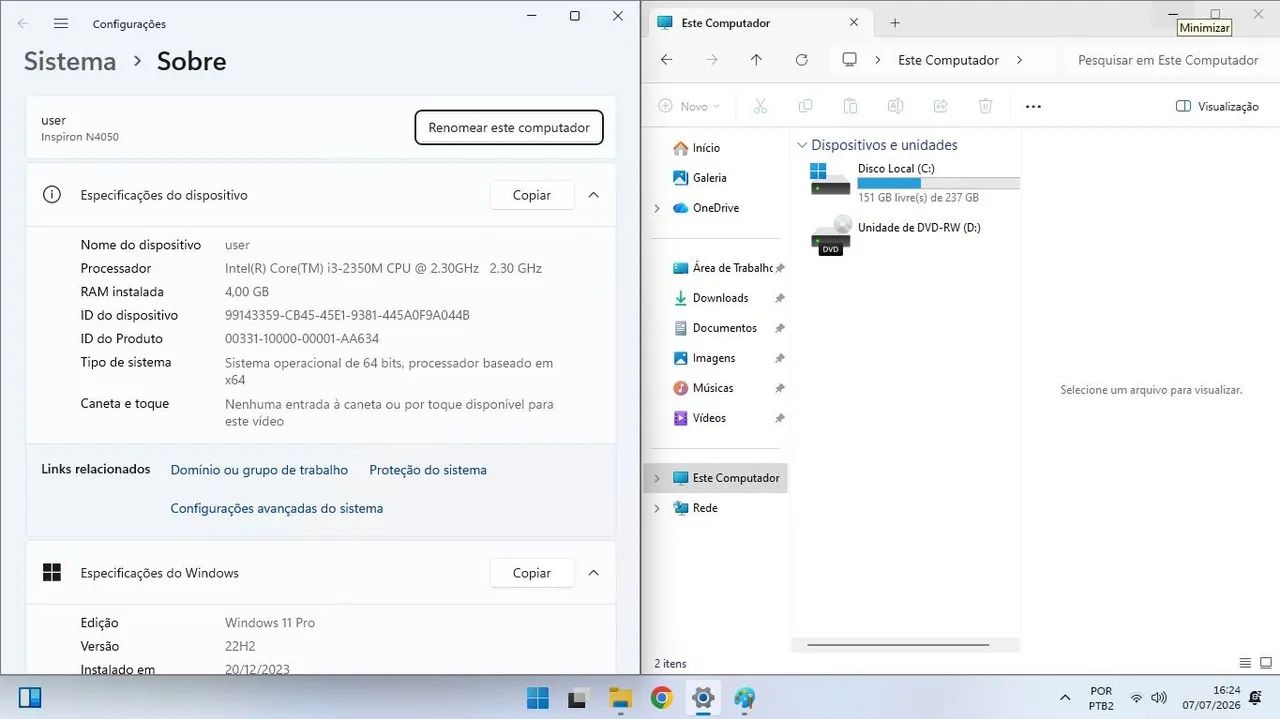 Notebook Dell 16GB 256GB sata - Foto 3