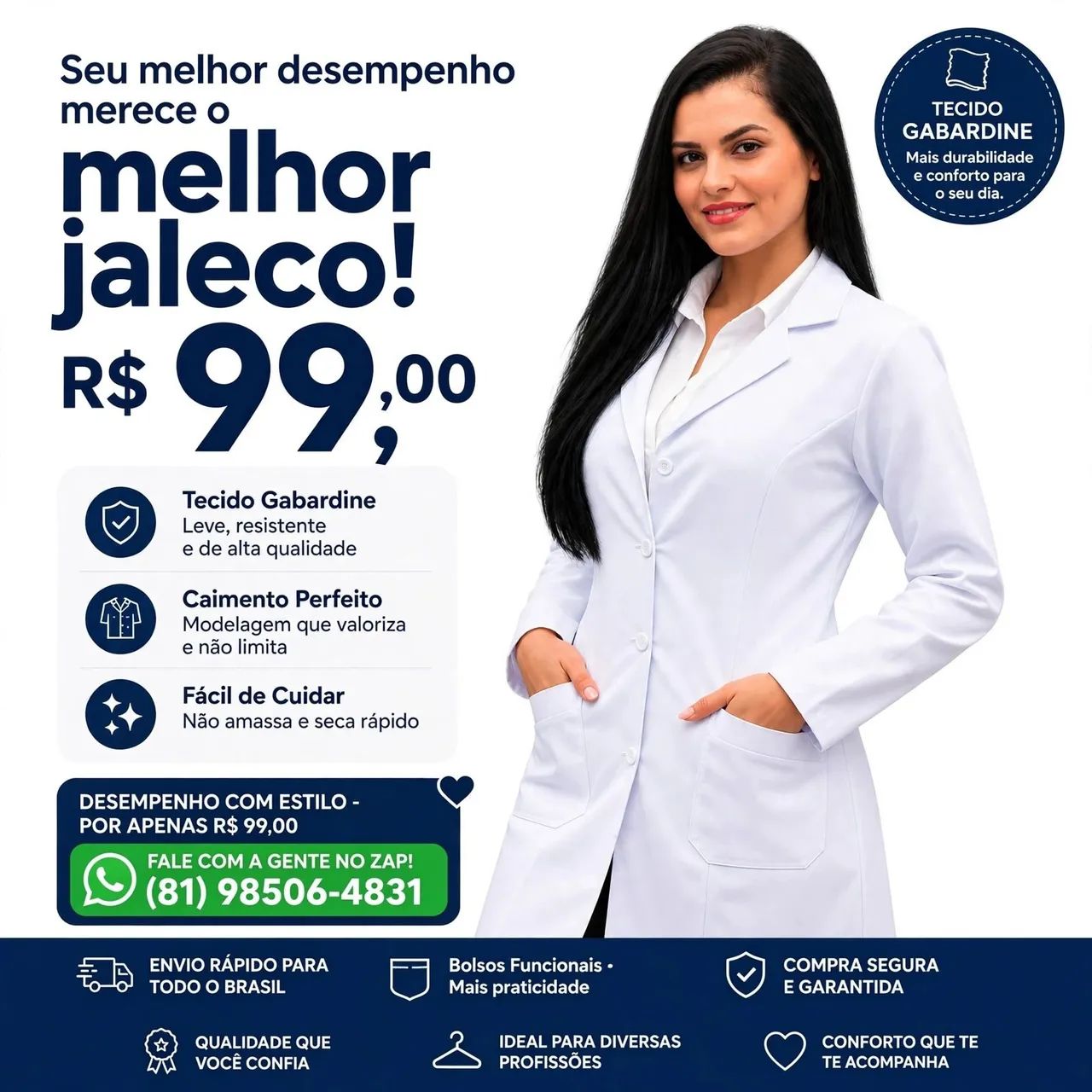 Jaleco profissional 