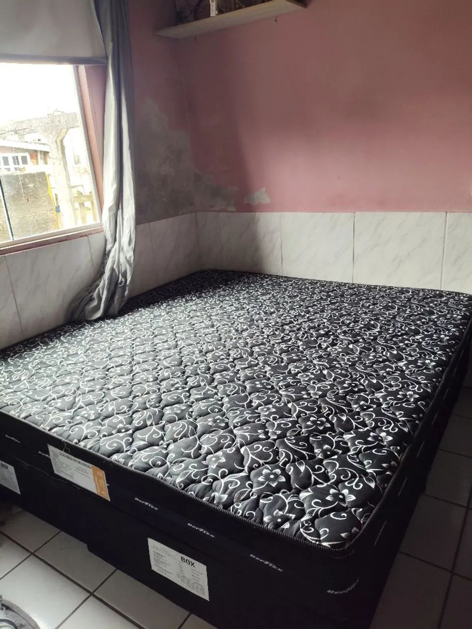 CAMA BOX KING + COLCHÃO 