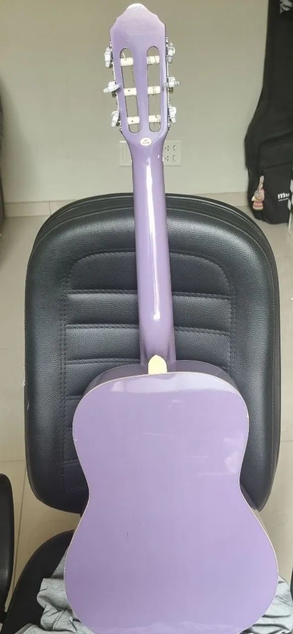 Violão Infantil lilás Madrid MD36 com capa rosa - Foto 4