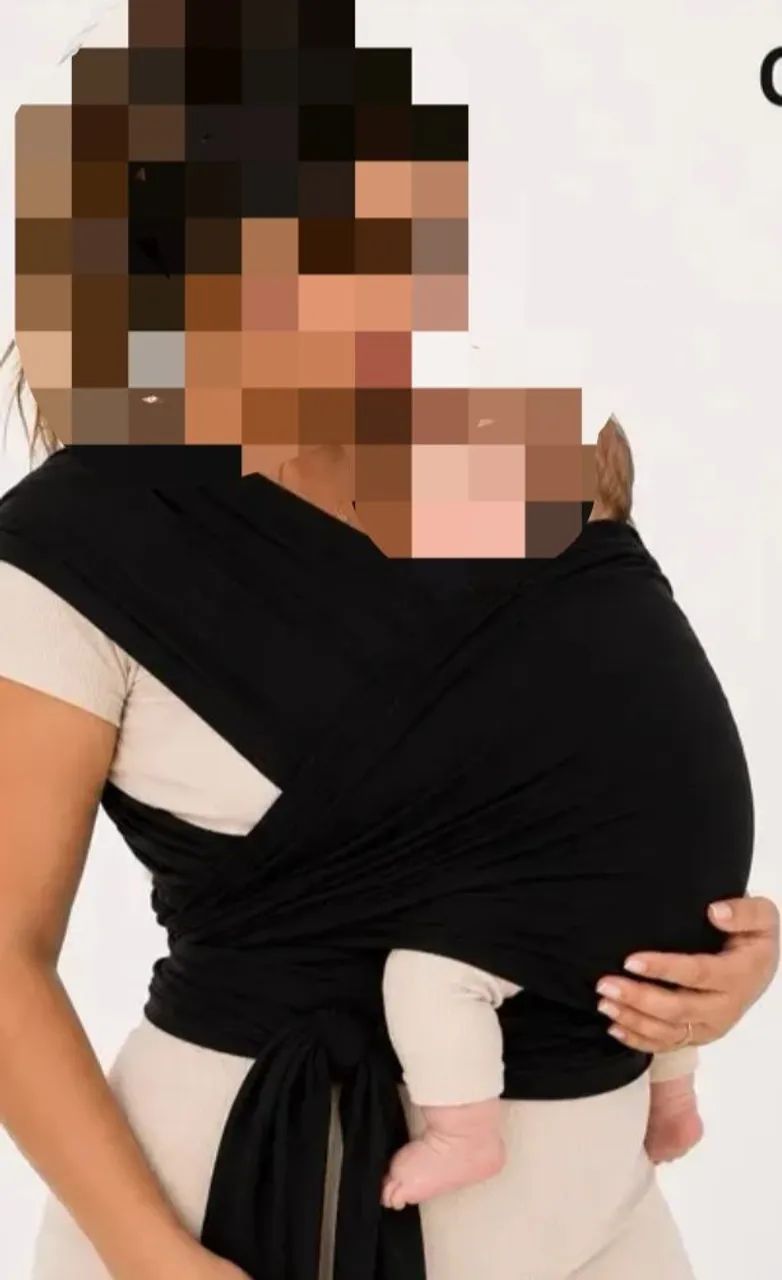 Sling canguru bebê na cor preta