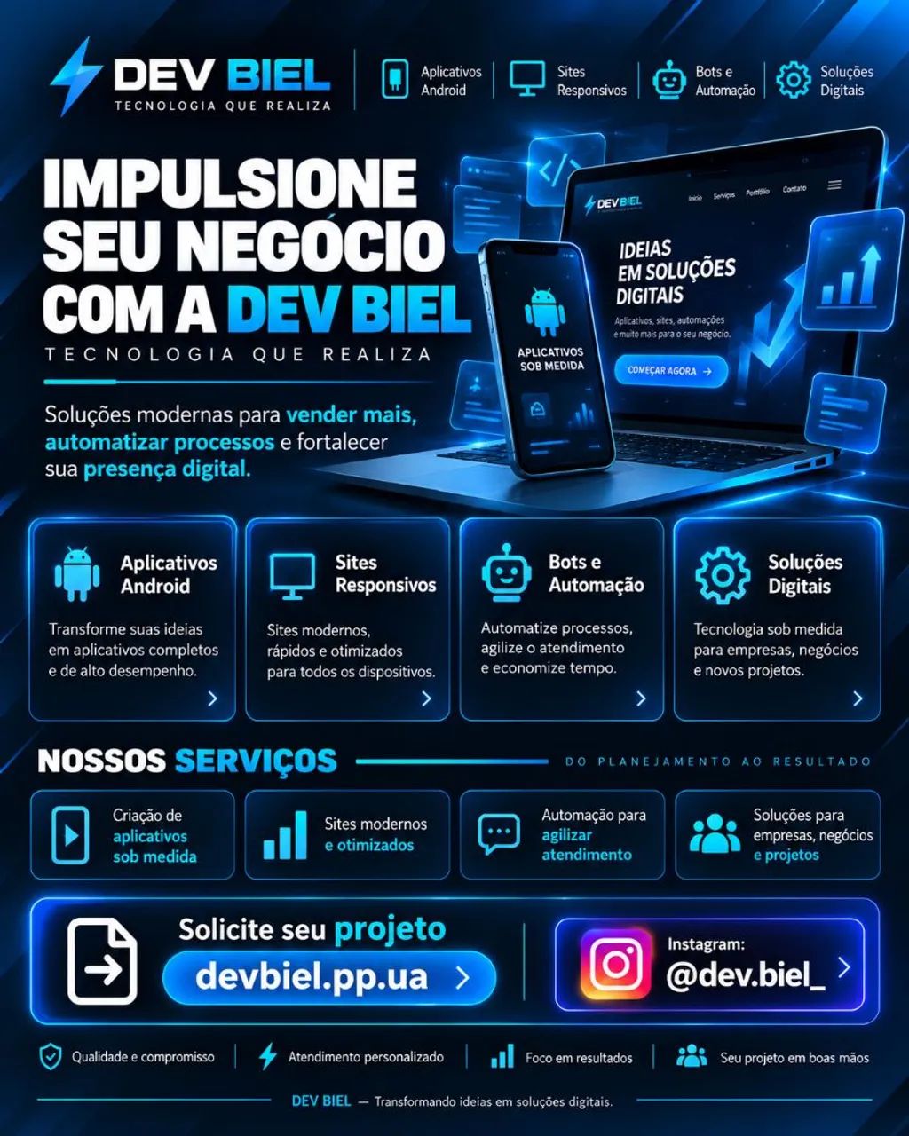 DEV BIEL - Transforme seu negócio com um site moderno, rápido e profissional!