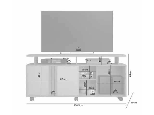 Rack Bancada C/Rodizio P/TVs Até 56 Polegadas 1.36M. Produto Novo Direto de Fábrica! - Foto 4