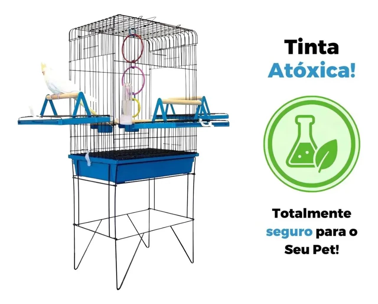 GAIOLA TRIPLEX PARA CALOPSITA, PAPAGAIO, PERIQUITO 