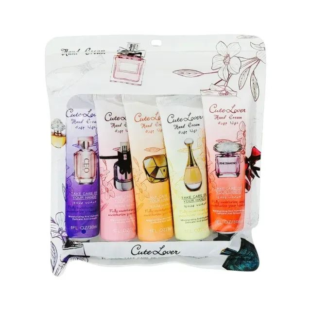 Kit 5 Cremes Hidratantes Para Mãos Cute Lover 30ml - Foto 5