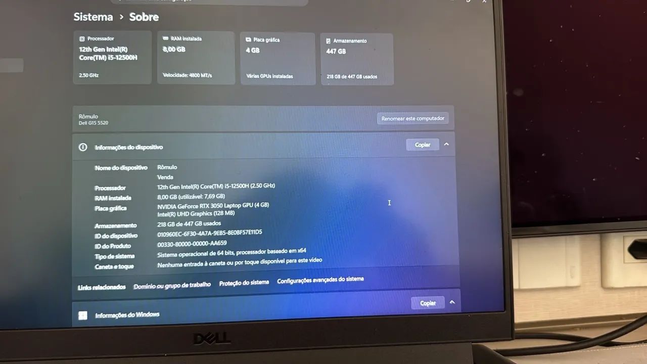 Notebook Gamer Dell G15 RTX 3050 - Foto 2