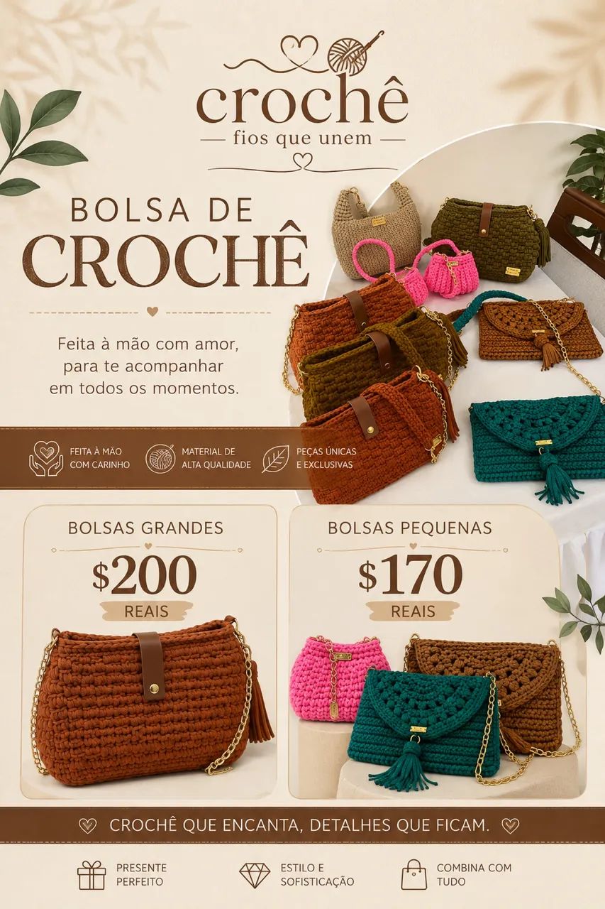 Bolsas de crochê  - Foto 4