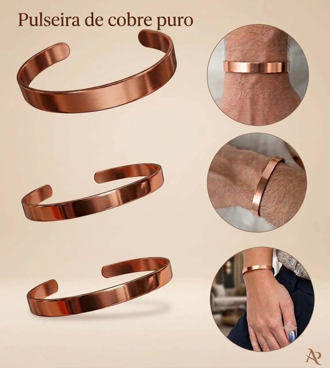 Pulseira de cobre puro  - Foto 2