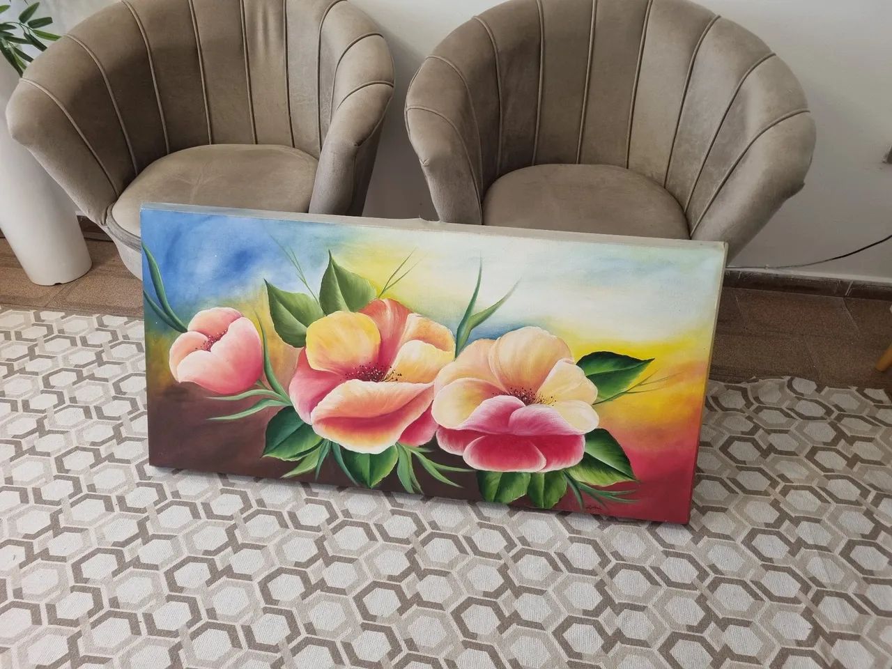 Quadro pintado a mão 