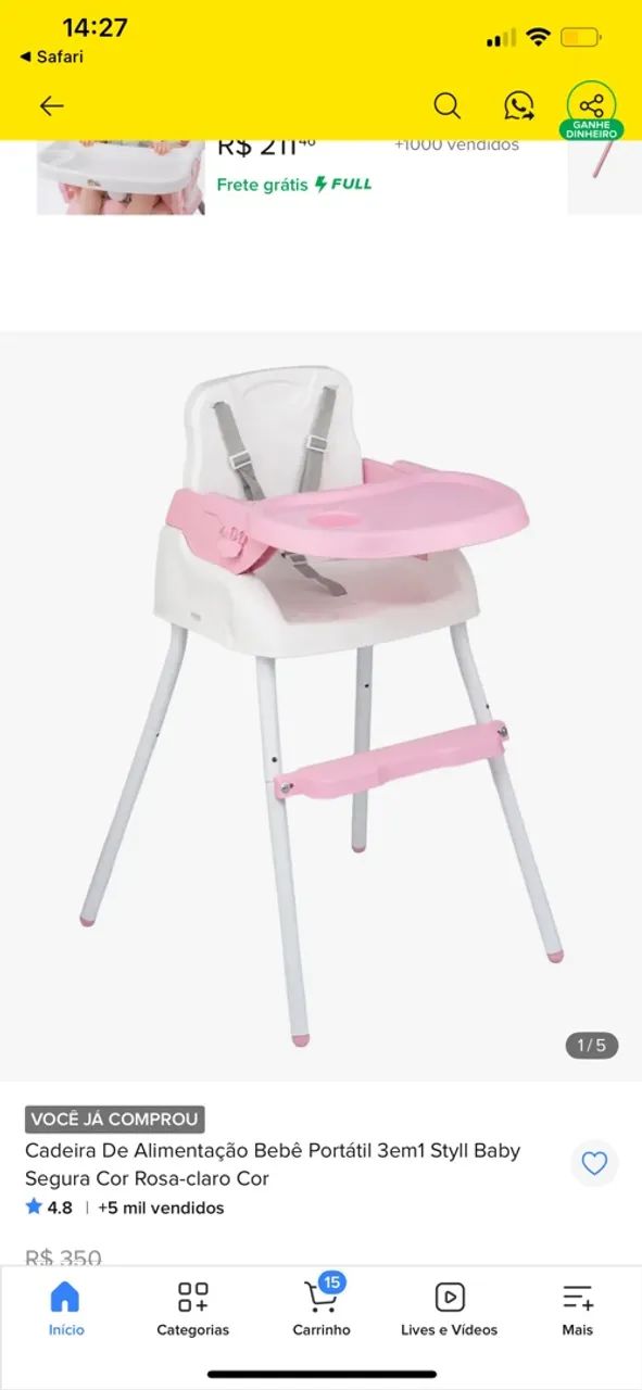 Cadeirinha alimentação 