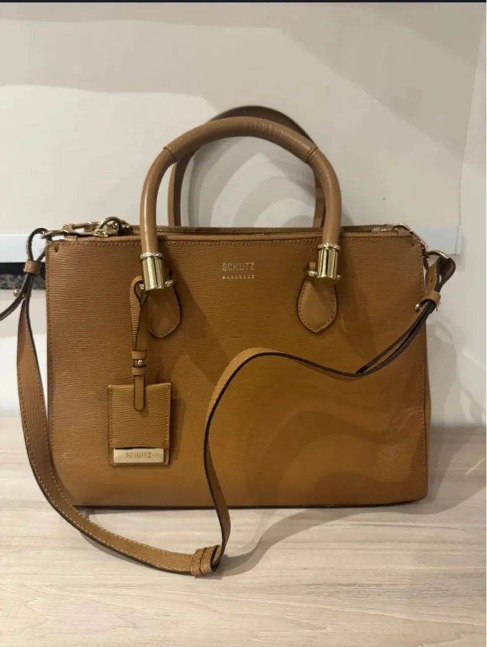 Bolsa Schultz Marrom em Couro  - Foto 2