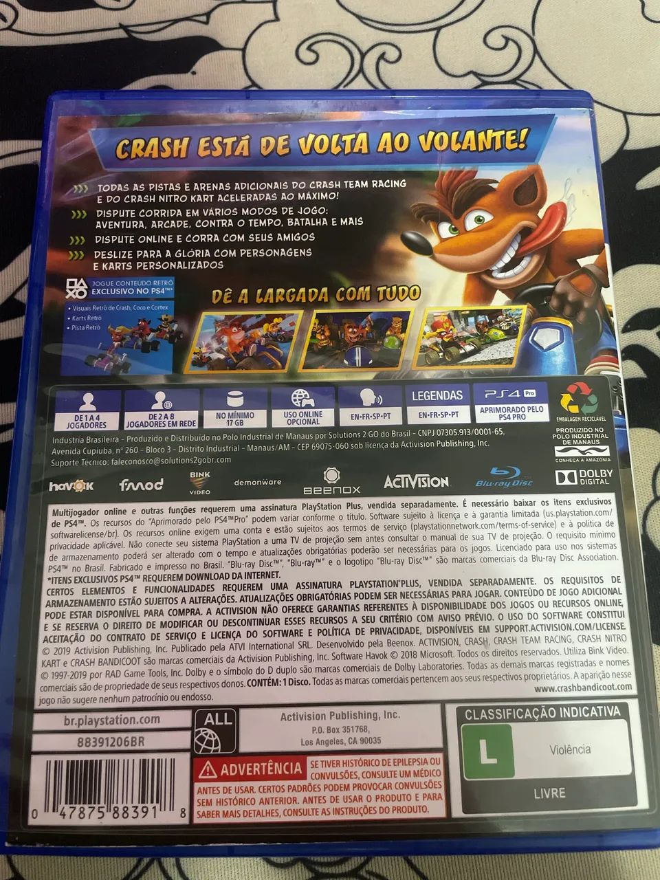 jogo CRASH nitro fueled racing PS4 CD - Foto 2