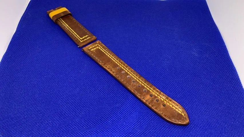Pulseira para Relogio em Couro Marrom 22mm - Foto 2