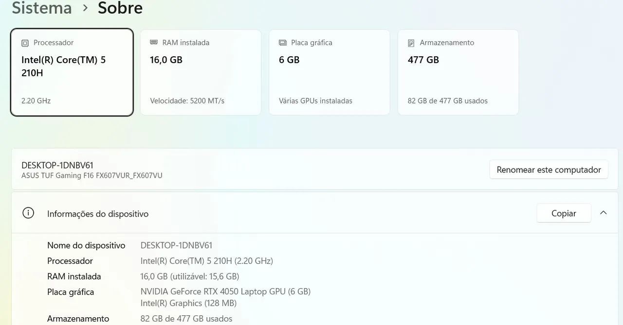 Notebook ASUS TUF Gaming F16 - Foto 5