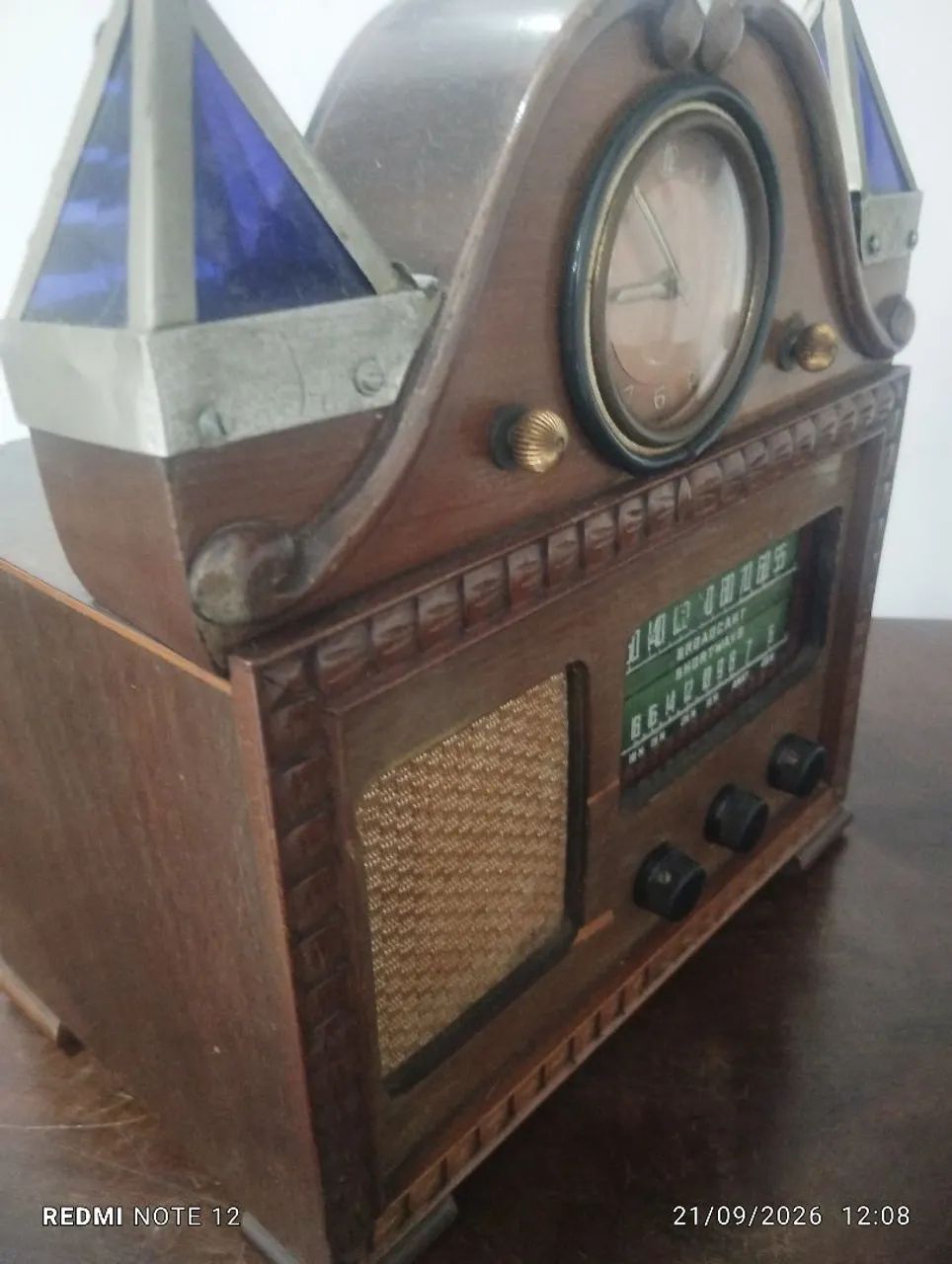 Rádio antigo valvulado com relógio - Foto 3