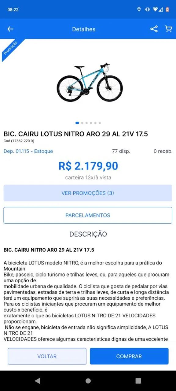 Bicicleta cairu lótus nitro aro29