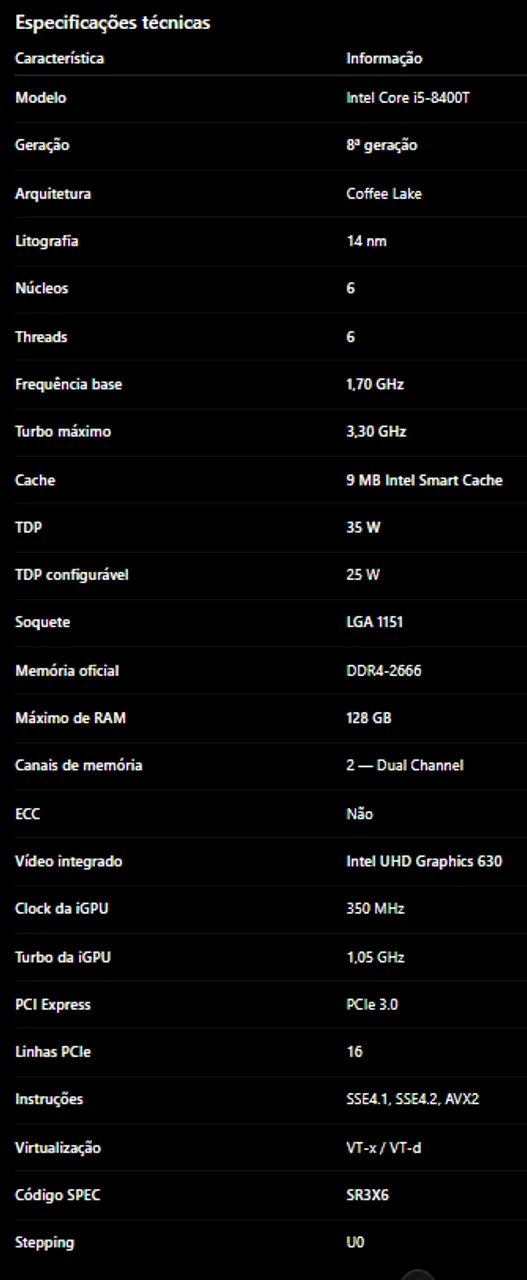 Processador Intel Core i5-8400T  - Foto 2