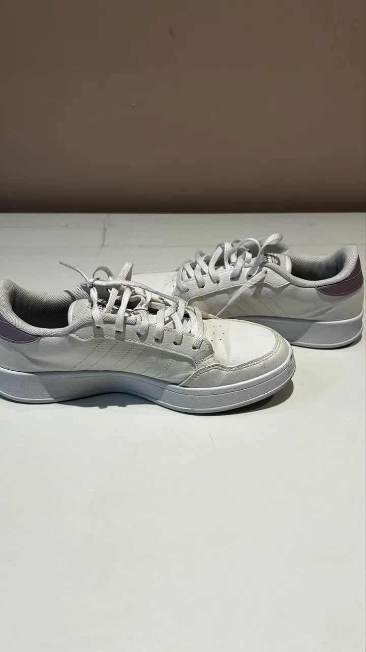  Tênis Adidas Breaknet Feminino Branco e Lilás - Foto 4