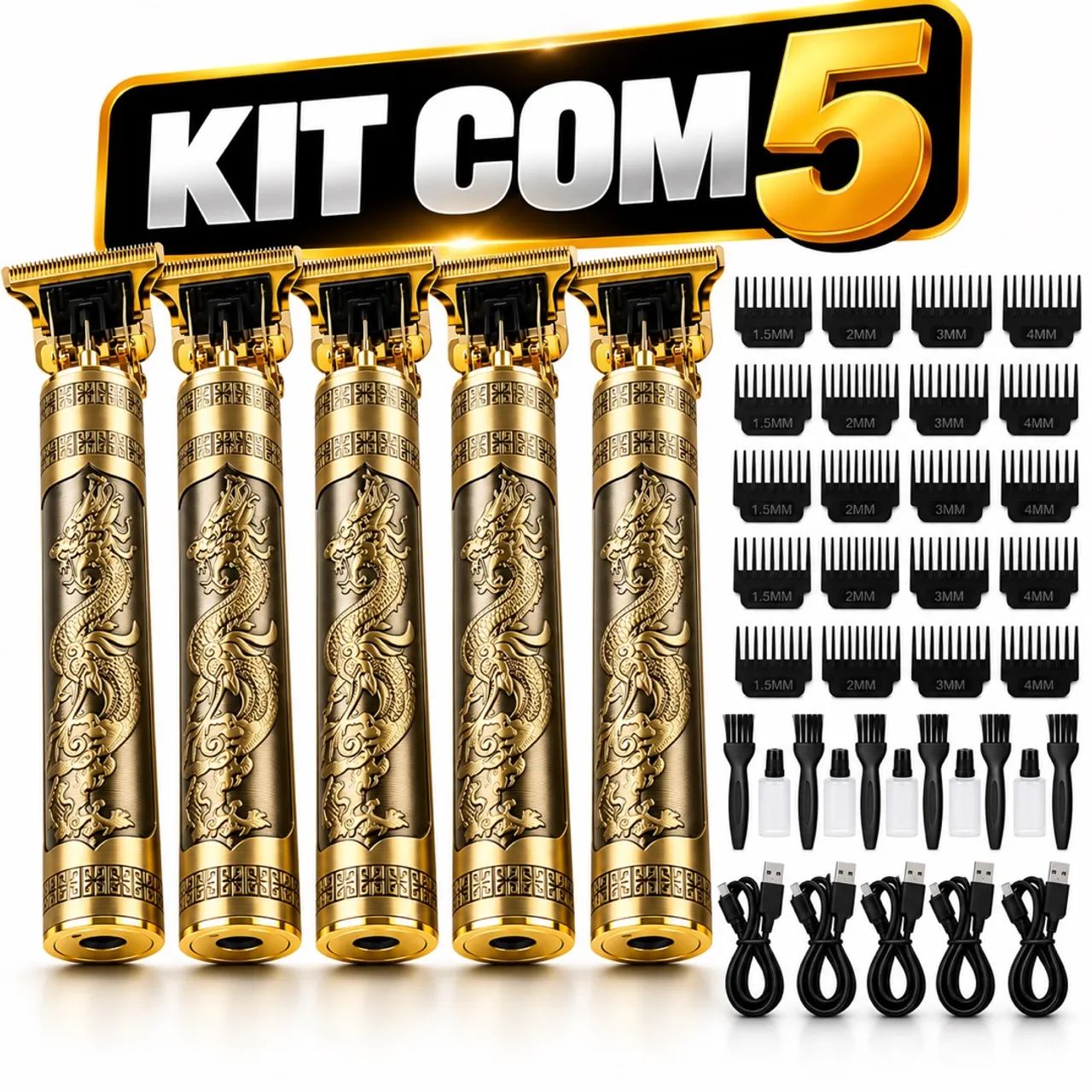 Kit 5 Máquina de Barbear Dragão 