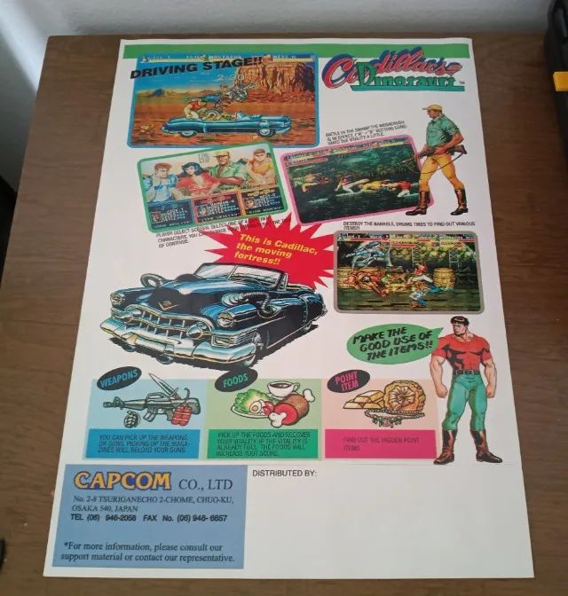 Primeiro material de divulgação Cadillacs and Dinosaurs original CAPCOM 1992 - Foto 2