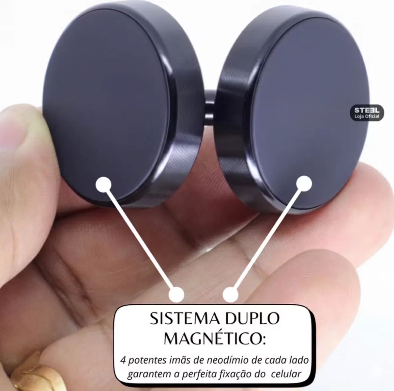 Suporte magnético duplo de celular  - Foto 4