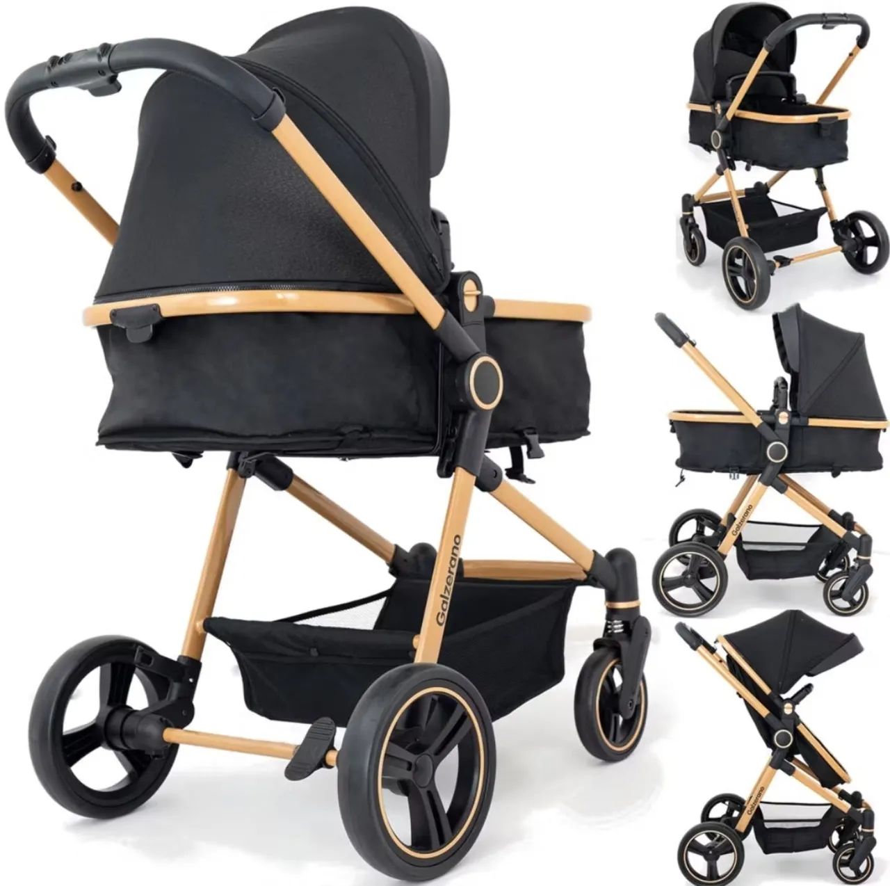 CARRINHO DE BEBÊ MOISÉS, COM BEBÊ CONFORTO E BASE, GALZERANO IVY GOLD - Foto 5