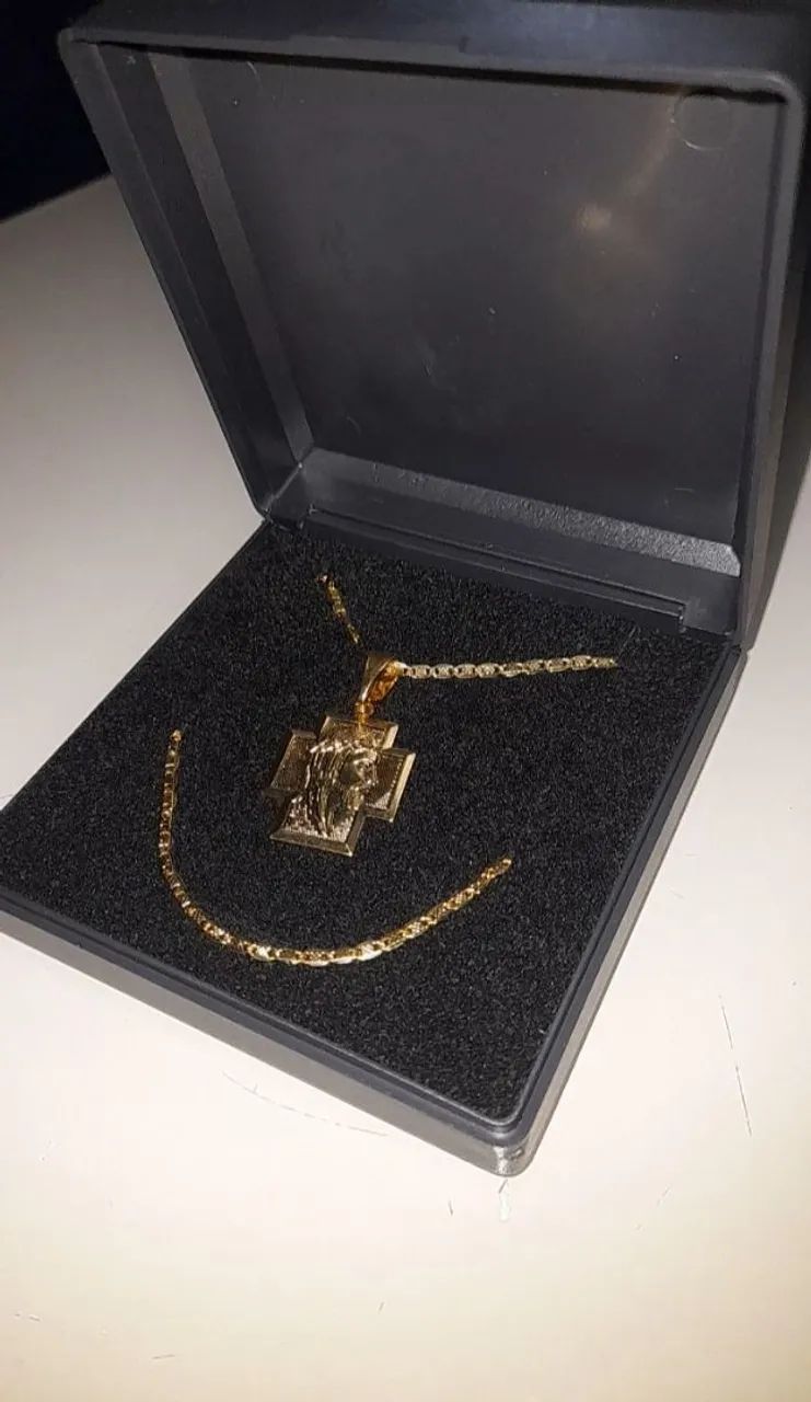 Corrente + pulseira banhada a ouro