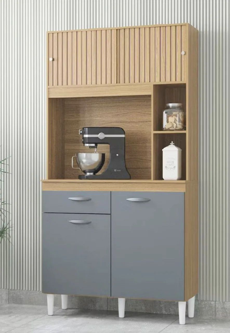 armario cor grafite ripado novo 