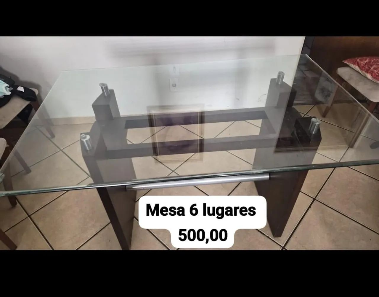 Mesa 6 lugares de vidro