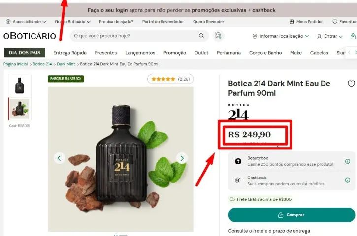 Perfume 214 masculino O Boticário - Foto 2