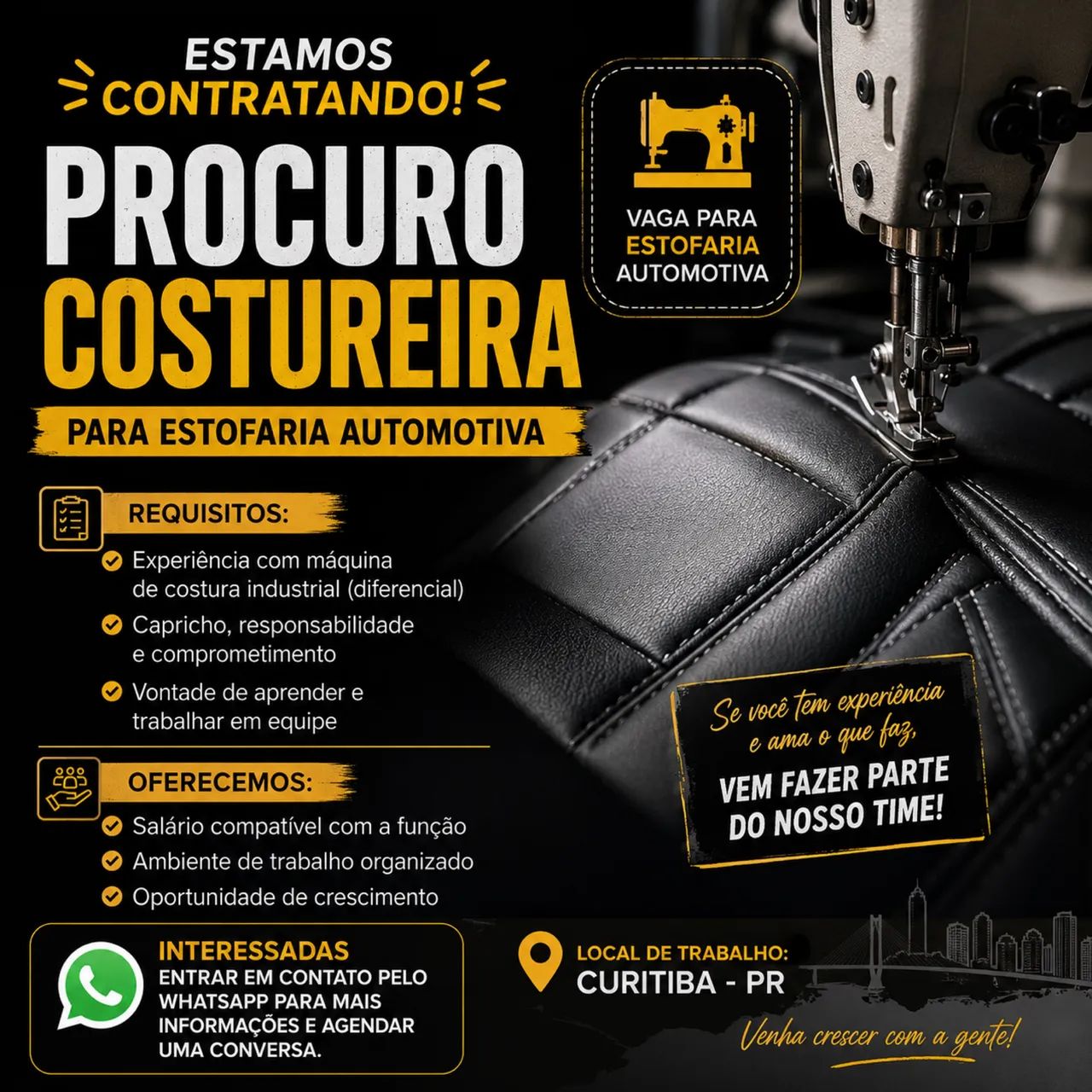 Vaga de costureiro (a)
