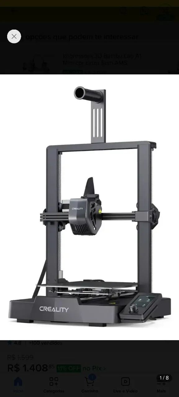 Impressora 3D - Ender 3 V3 SE - Creality - Periféricos e