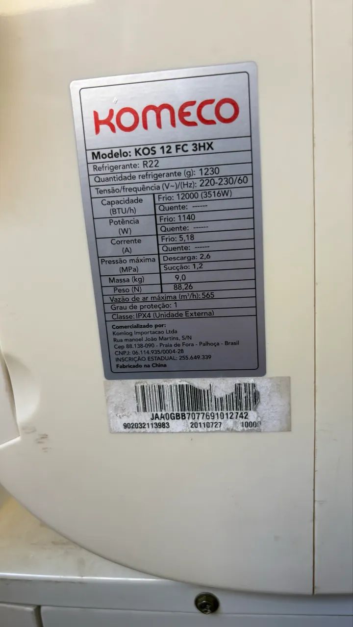 Ar-Condicionado Split Komeco 12.000 BTUs - Usado, Revisado e Funcionando Perfeitamente - Foto 5