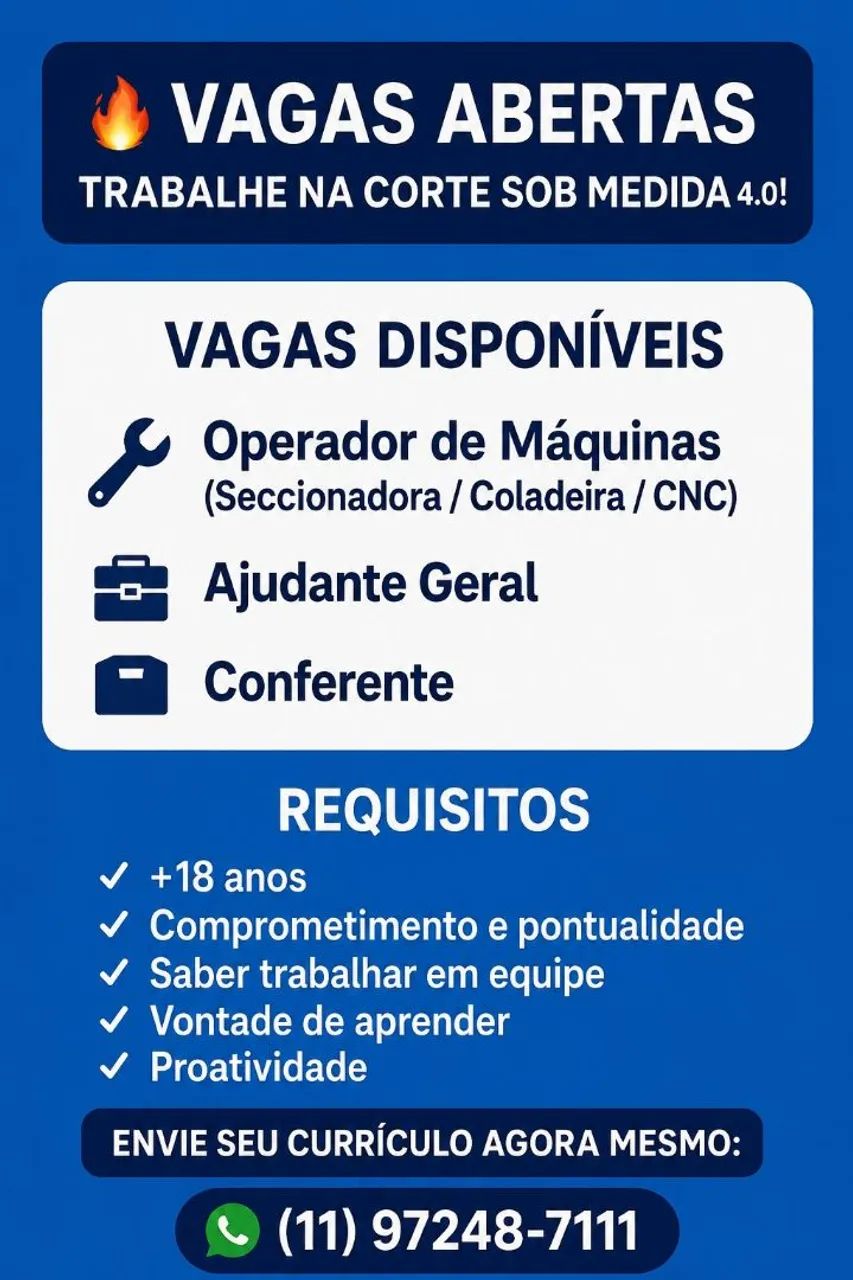OPORTUNIDADE DE EMPREGO 