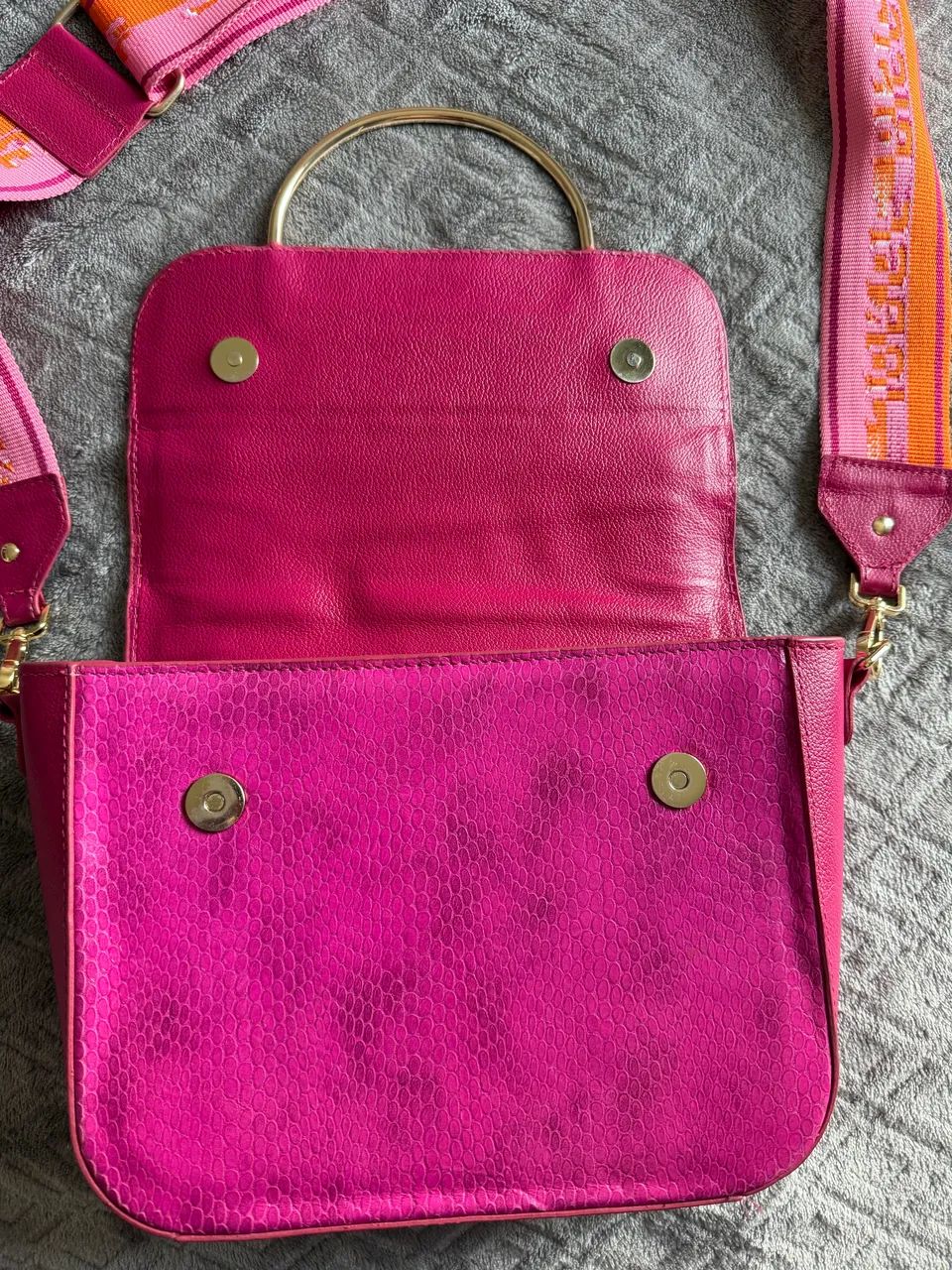 Bolsa Jorge Bischoff Couro - Rosa - Foto 3