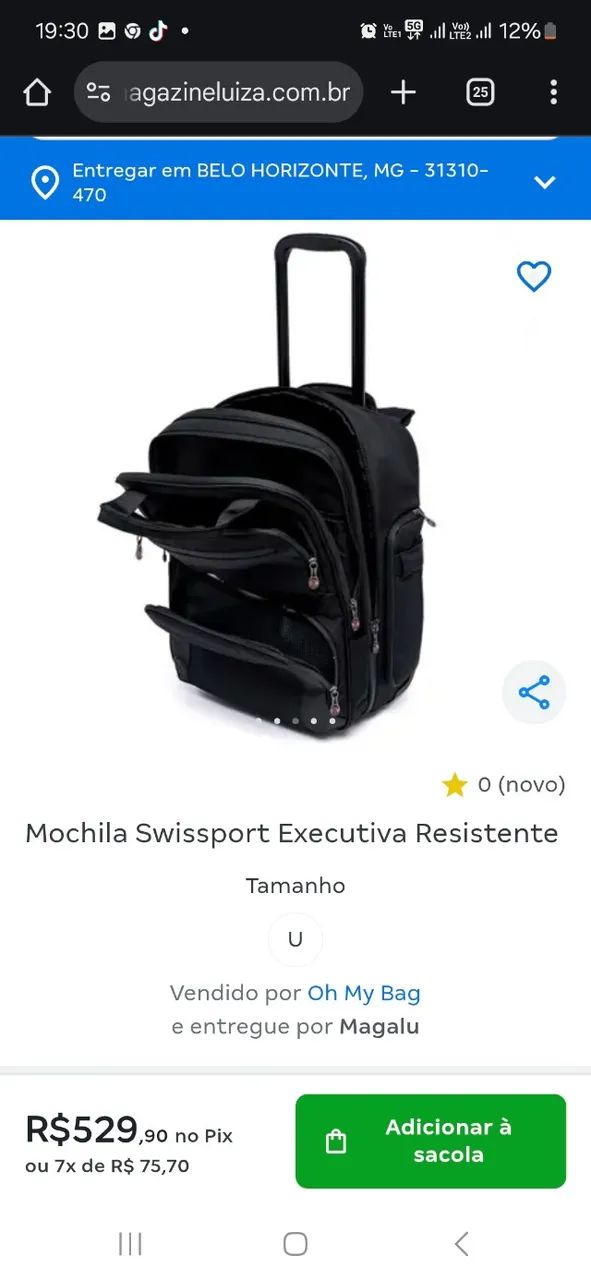 Mochila escolar Swissport (nova)