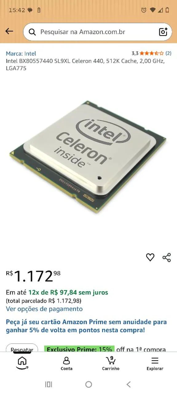 Processador Intel® Celeron SL9XL 2.00GHz - Foto 2